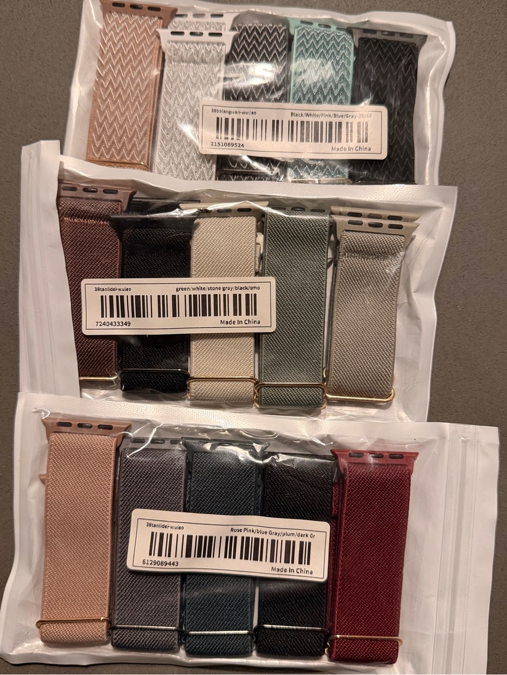 Apple Watch  Nylon Watch Strap Pack - Assorted Colors band size 38mm